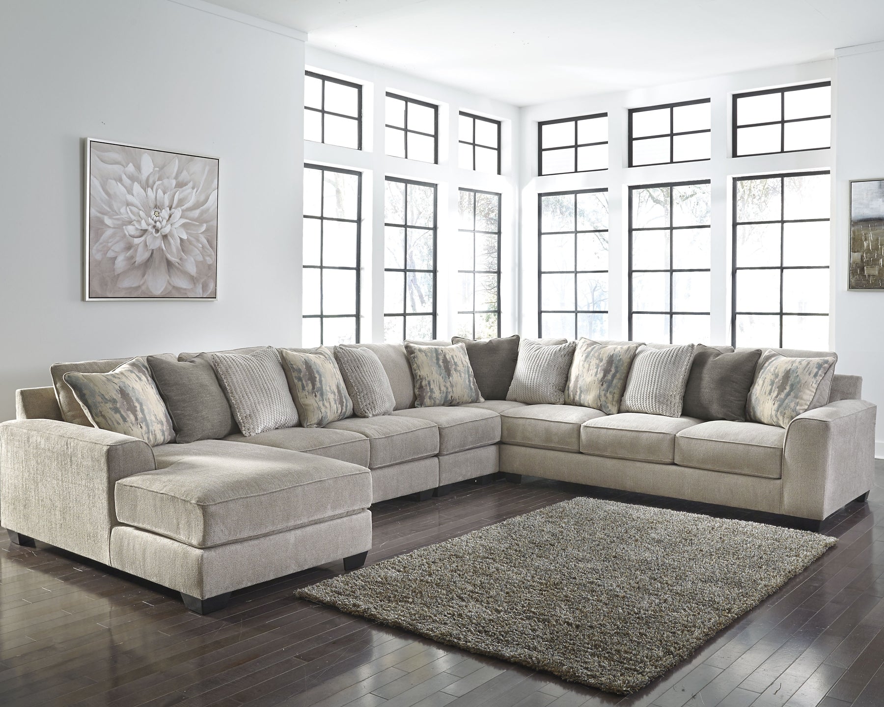 Ardsley 5-Piece Sectional with Chaise Rent Wise Rent To Own Jacksonville, Florida