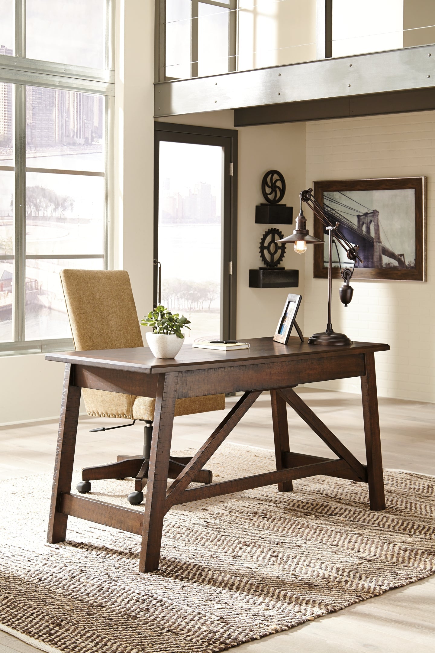Baldridge Home Office Large Leg Desk Rent Wise Rent To Own Jacksonville, Florida