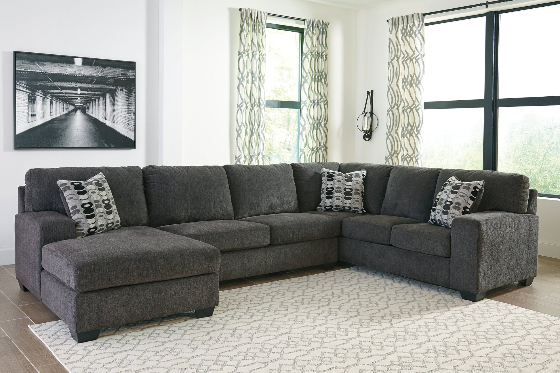 Ballinasloe 3-Piece Sectional with Ottoman Rent Wise Rent To Own Jacksonville, Florida