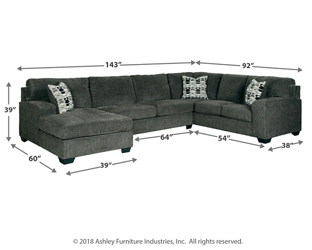 Ballinasloe 3-Piece Sectional with Ottoman Rent Wise Rent To Own Jacksonville, Florida
