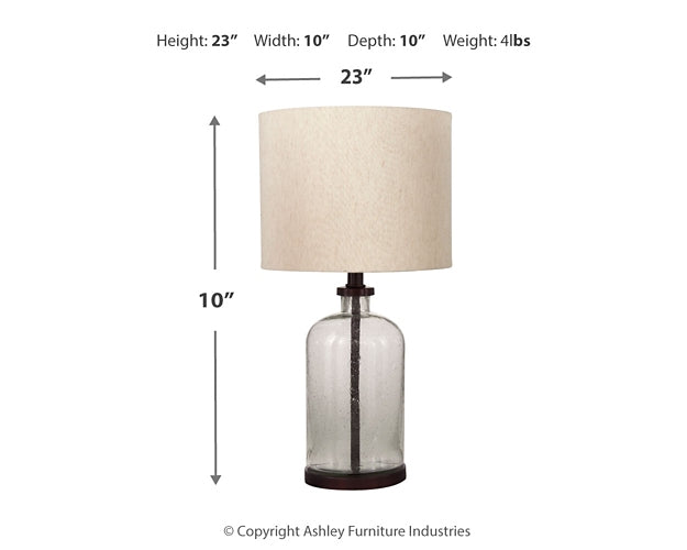 Bandile Glass Table Lamp (1/CN) Rent Wise Rent To Own Jacksonville, Florida