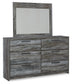 Baystorm Queen Panel Bed with Mirrored Dresser Rent Wise Rent To Own Jacksonville, Florida