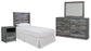 Baystorm Twin Panel Headboard with Mirrored Dresser and Nightstand Rent Wise Rent To Own Jacksonville, Florida