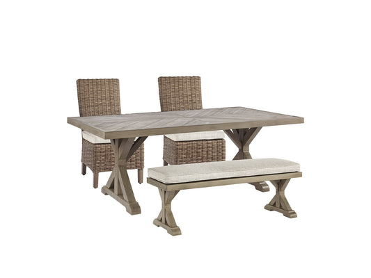 Beachcroft Outdoor Dining Table and 2 Chairs and 2 Benches Rent Wise Rent To Own Jacksonville, Florida