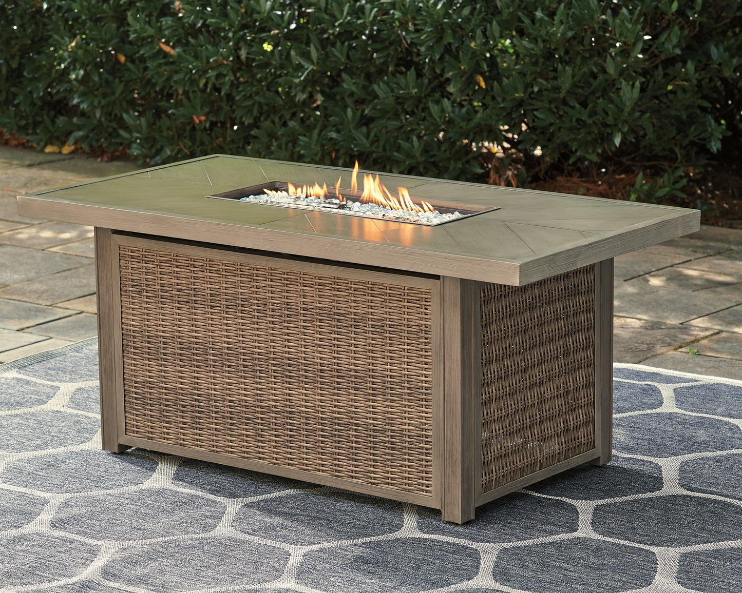 Beachcroft Rectangular Fire Pit Table Rent Wise Rent To Own Jacksonville, Florida
