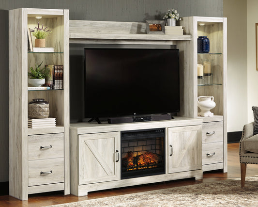 Bellaby 4-Piece Entertainment Center with Electric Fireplace Rent Wise Rent To Own Jacksonville, Florida