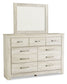 Bellaby Queen Crossbuck Panel Bed with Mirrored Dresser, Chest and Nightstand Rent Wise Rent To Own Jacksonville, Florida