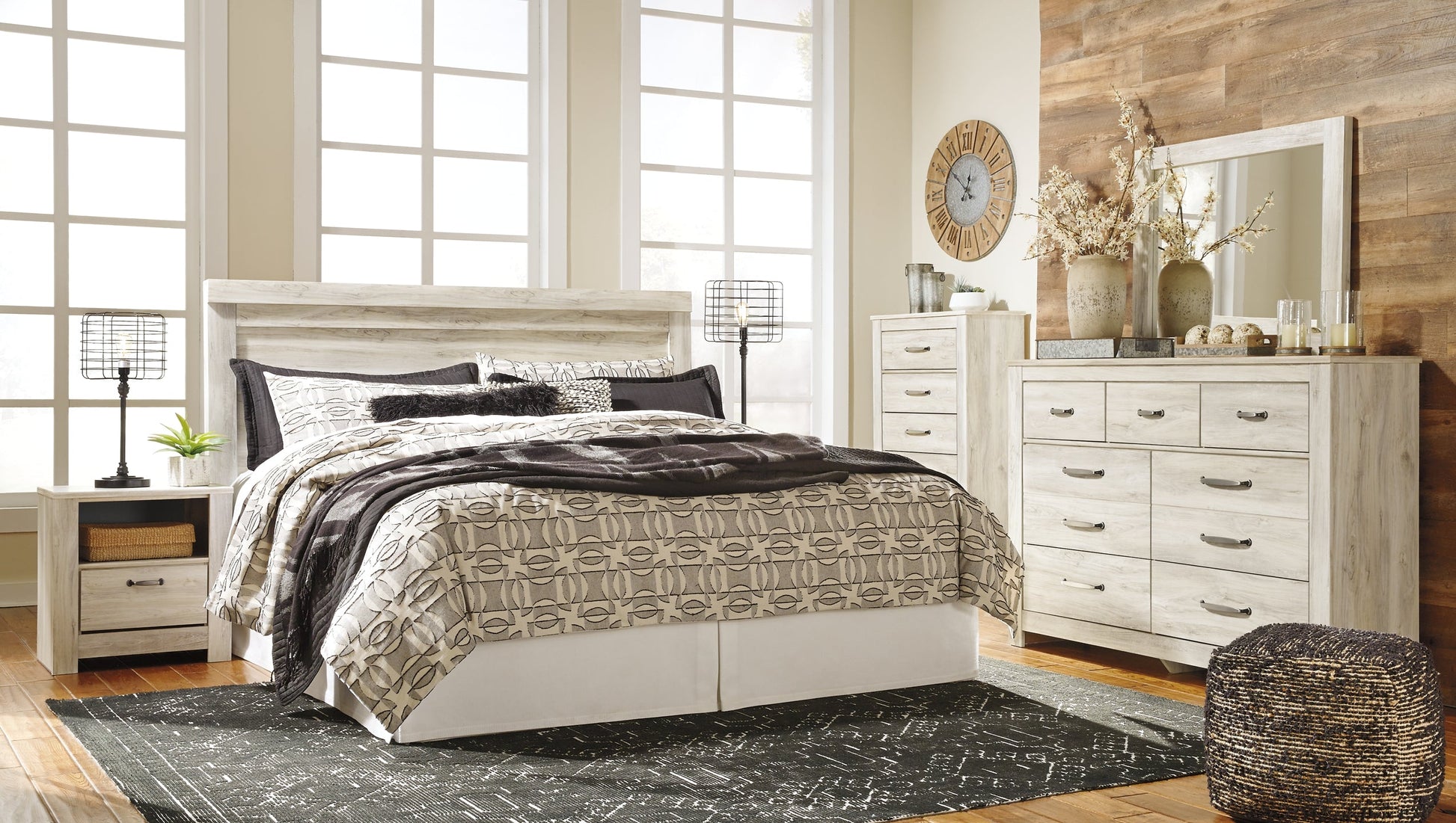 Bellaby Queen Panel Bed with 2 Nightstands Rent Wise Rent To Own Jacksonville, Florida