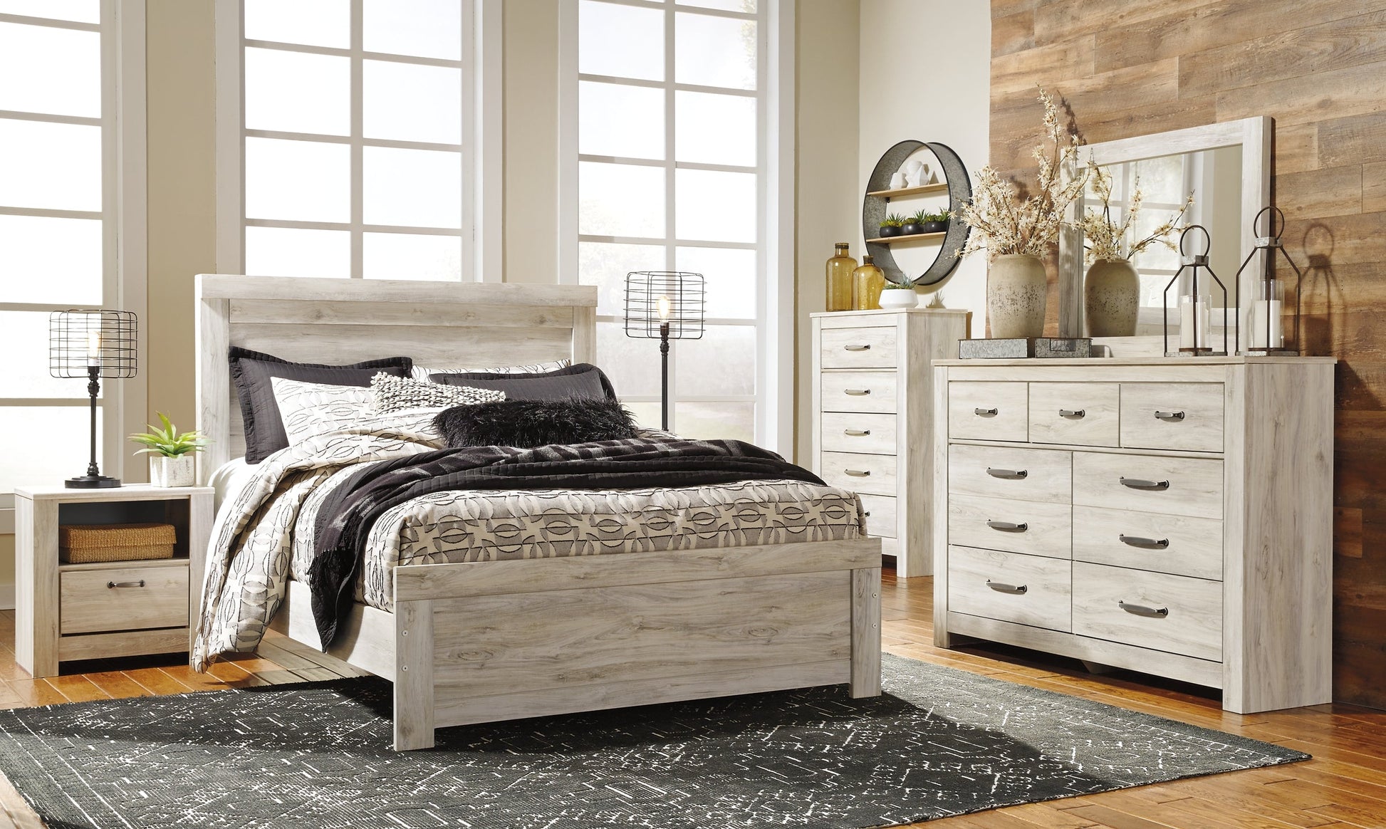 Bellaby Queen Panel Bed with 2 Nightstands Rent Wise Rent To Own Jacksonville, Florida