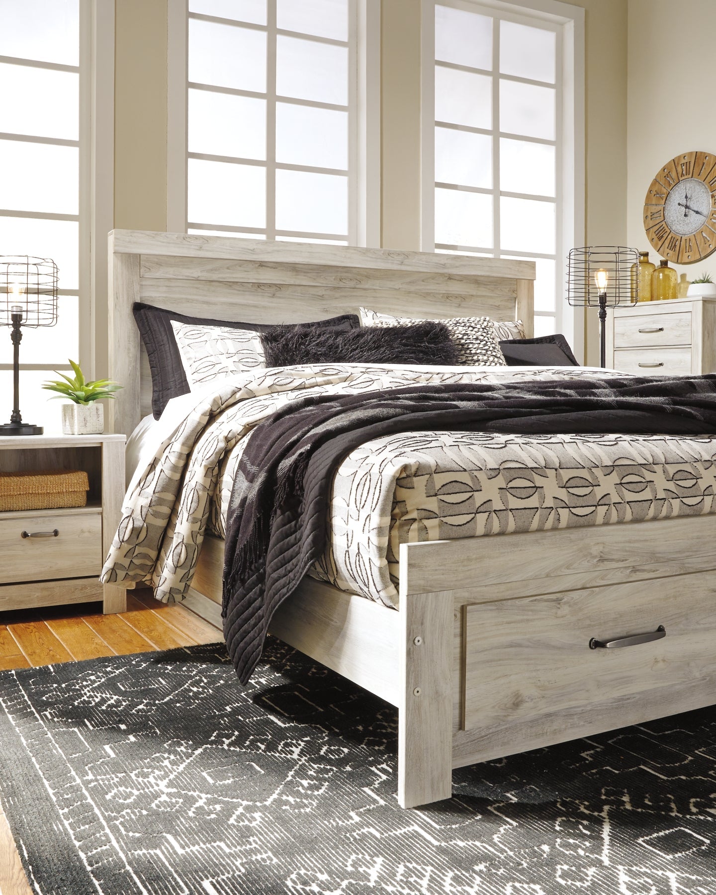 Bellaby Queen Panel Bed with 2 Nightstands Rent Wise Rent To Own Jacksonville, Florida