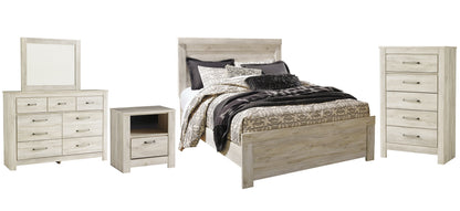 Bellaby Queen Panel Bed with Mirrored Dresser, Chest and Nightstand Rent Wise Rent To Own Jacksonville, Florida