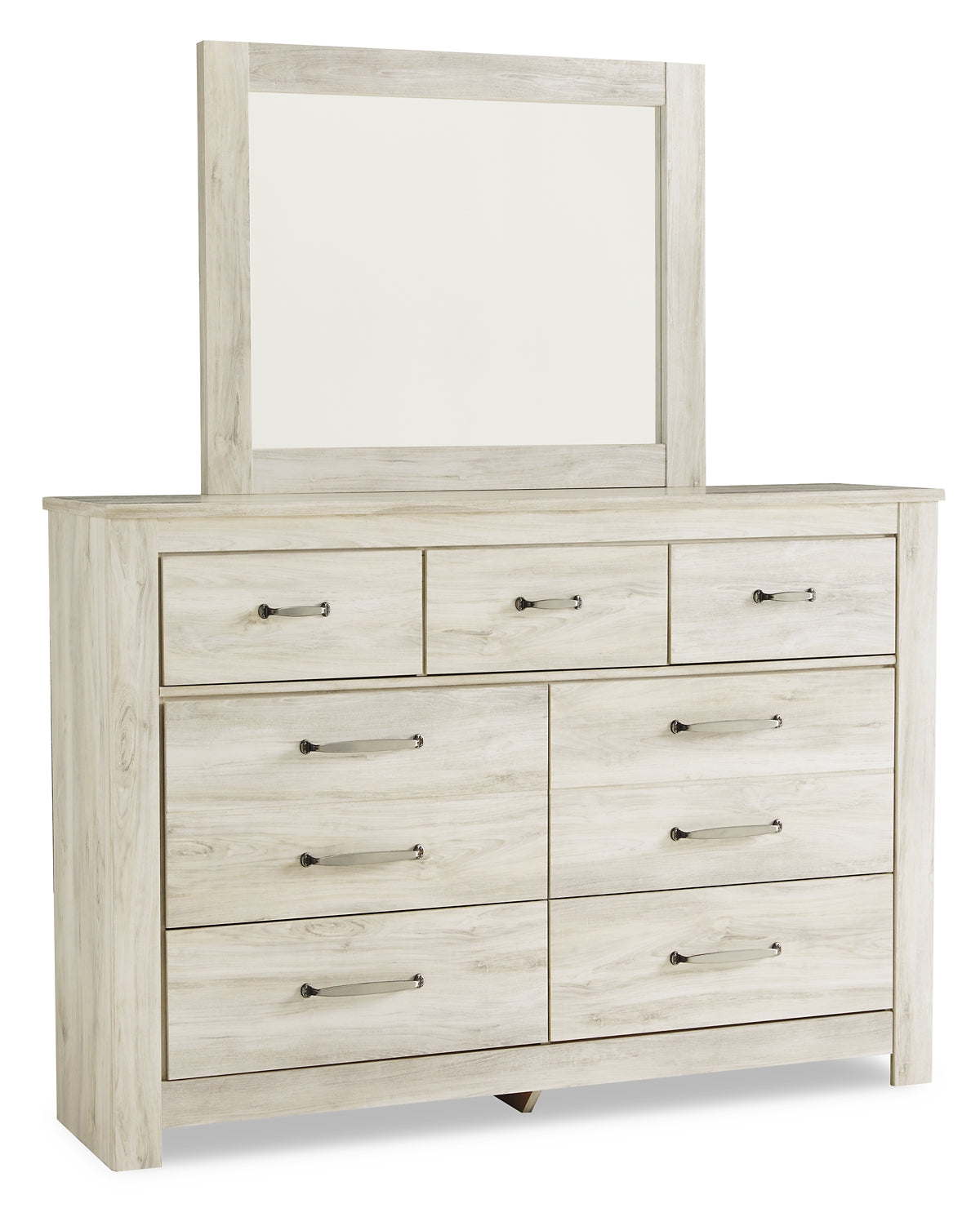 Bellaby Queen Panel Bed with Mirrored Dresser and Chest Rent Wise Rent To Own Jacksonville, Florida
