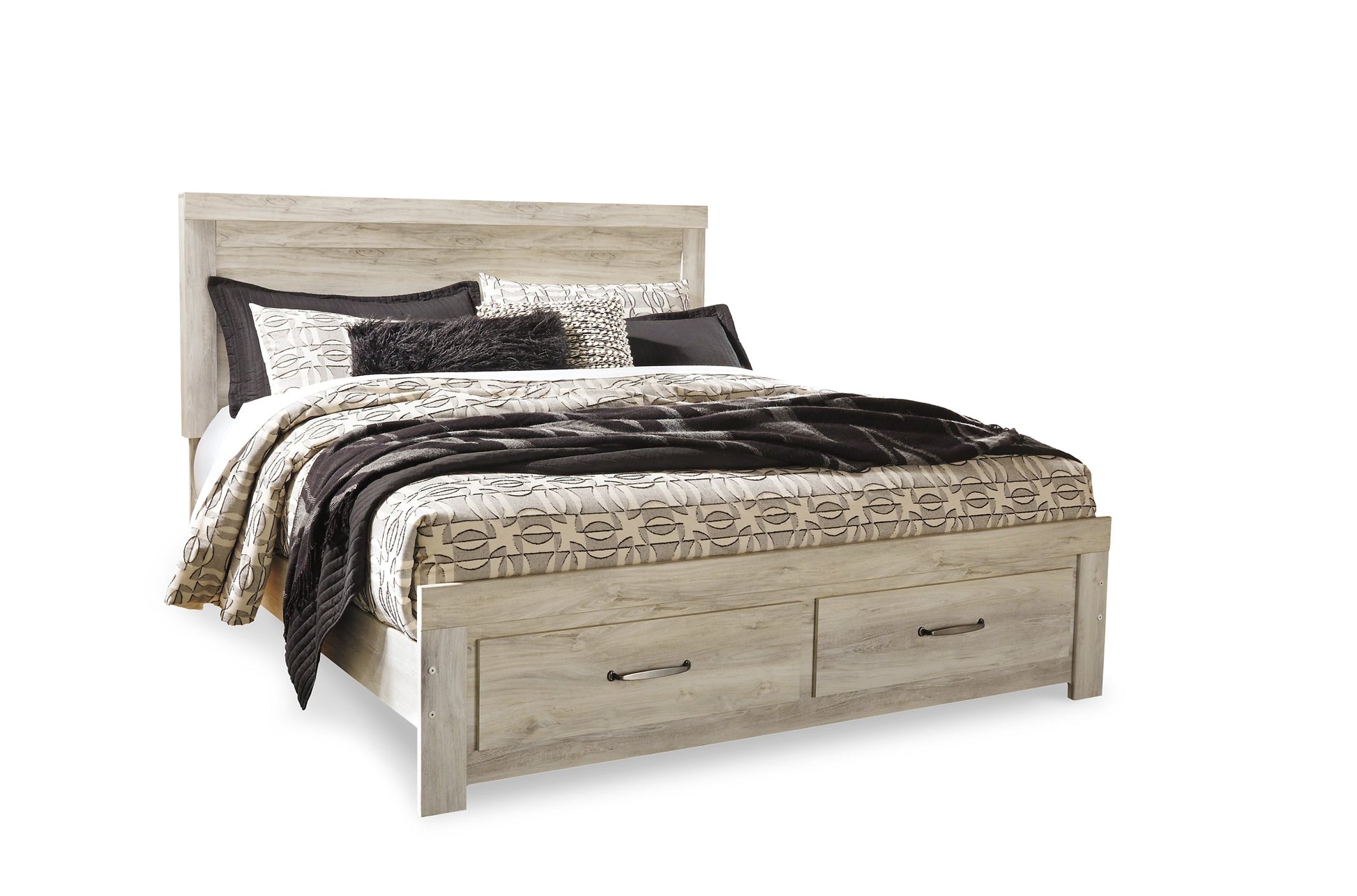 Bellaby Queen Platform Bed with 2 Storage Drawers with Mirrored Dresser Rent Wise Rent To Own Jacksonville, Florida