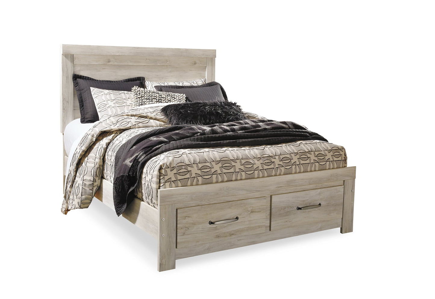 Bellaby Queen Platform Bed with 2 Storage Drawers with Mirrored Dresser and 2 Nightstands Rent Wise Rent To Own Jacksonville, Florida