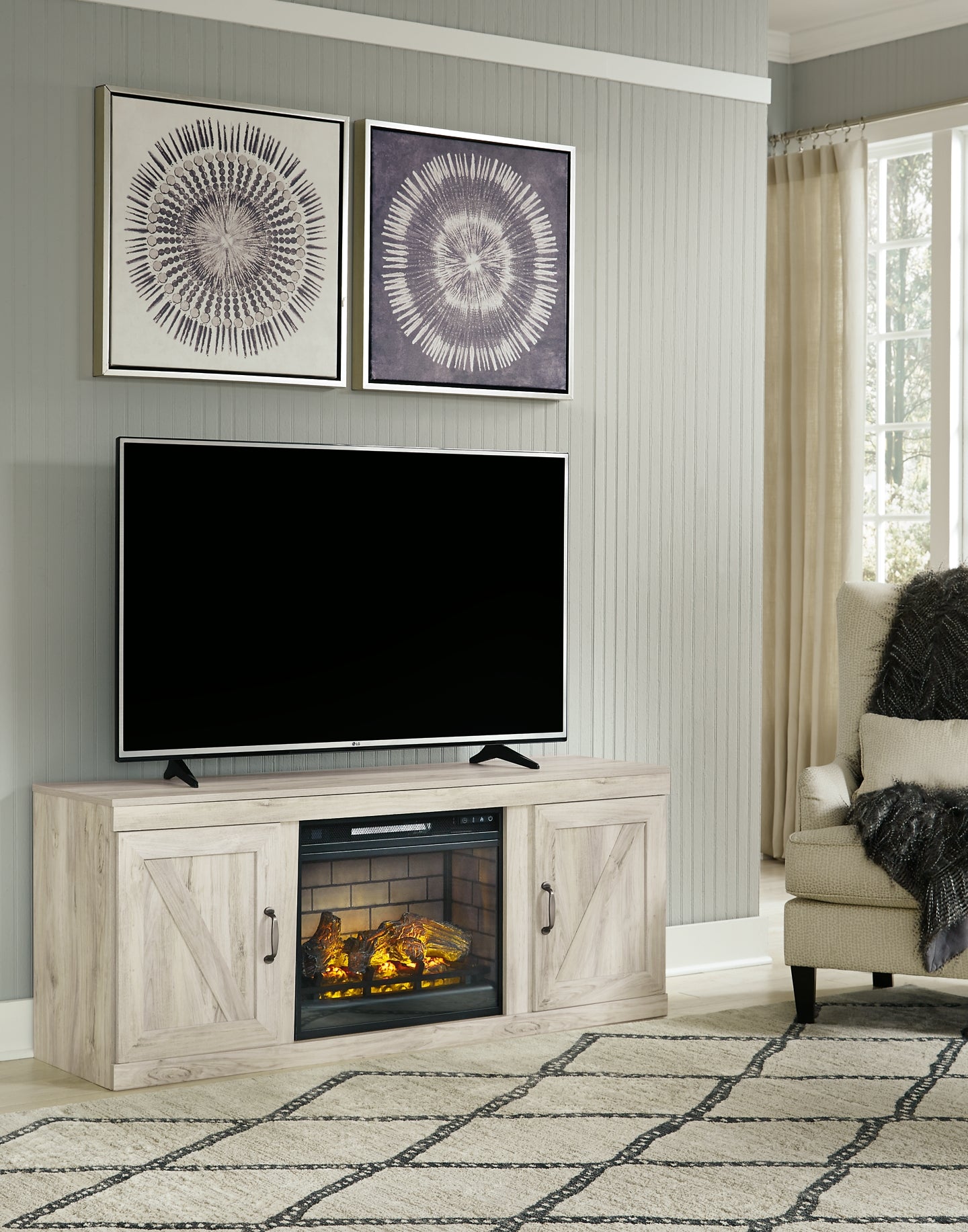 Bellaby TV Stand with Electric Fireplace Rent Wise Rent To Own Jacksonville, Florida