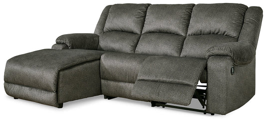 Benlocke 3-Piece Reclining Sectional with Chaise Rent Wise Rent To Own Jacksonville, Florida