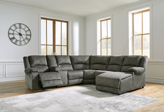 Benlocke 6-Piece Reclining Sectional with Chaise Rent Wise Rent To Own Jacksonville, Florida