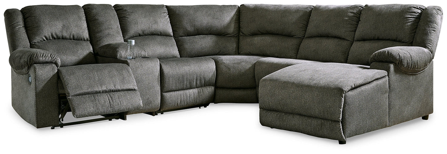 Benlocke 6-Piece Reclining Sectional with Chaise Rent Wise Rent To Own Jacksonville, Florida