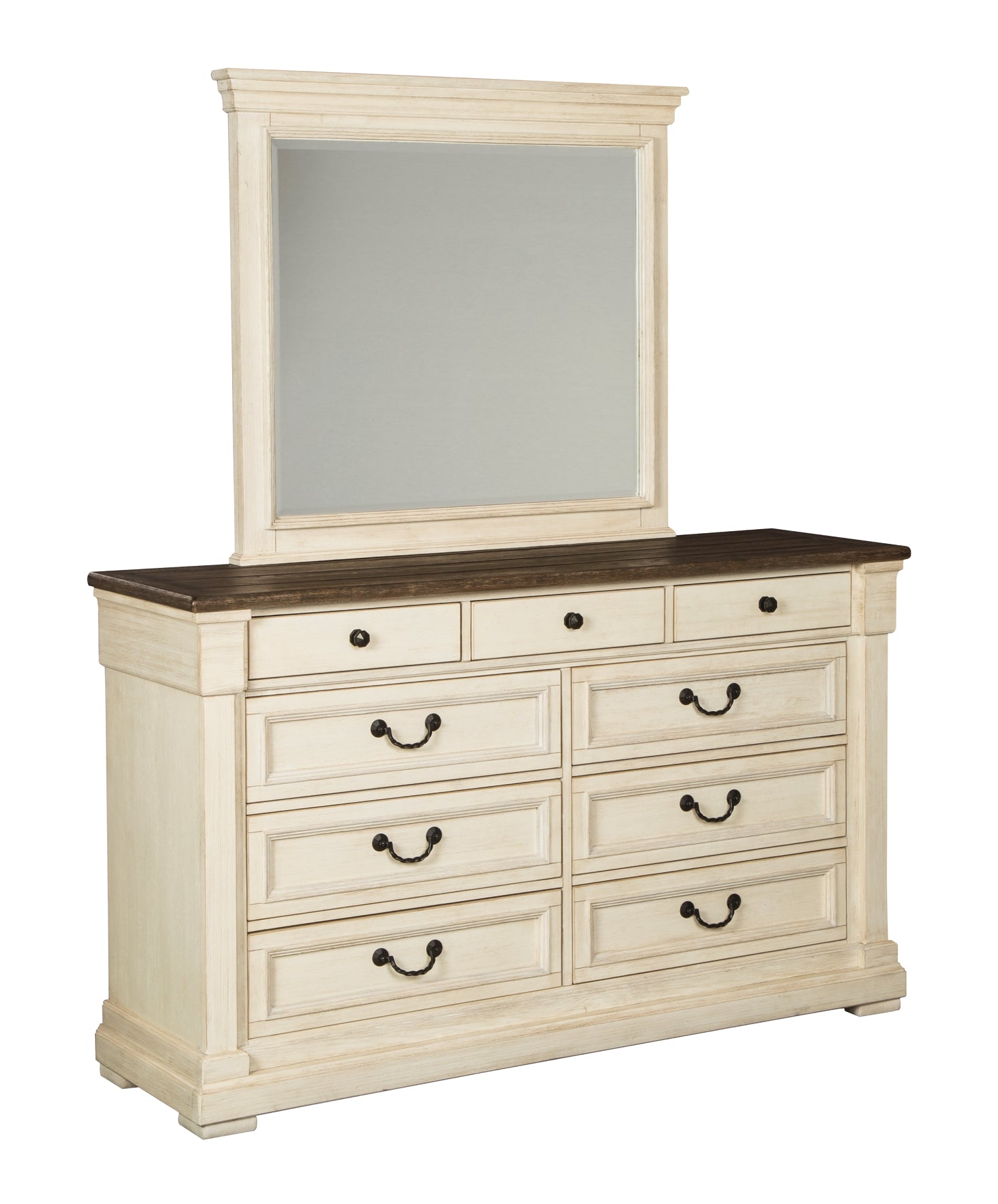 Bolanburg California King Panel Bed with Mirrored Dresser and 2 Nightstands Rent Wise Rent To Own Jacksonville, Florida