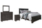 Brinxton Queen Panel Bed with Mirrored Dresser and Nightstand Rent Wise Rent To Own Jacksonville, Florida