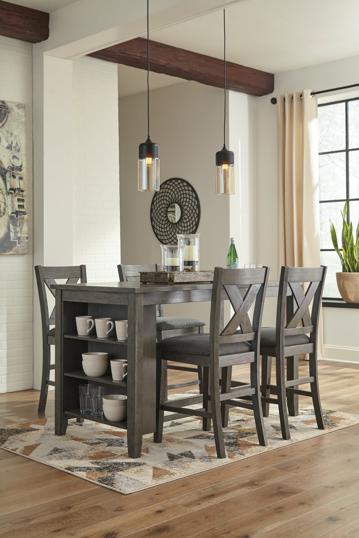 Caitbrook Counter Height Dining Table and 4 Barstools Rent Wise Rent To Own Jacksonville, Florida