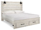 Cambeck King Panel Bed with 2 Storage Drawers with Mirrored Dresser Rent Wise Rent To Own Jacksonville, Florida