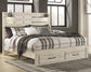 Cambeck King Panel Bed with 2 Storage Drawers with Mirrored Dresser Rent Wise Rent To Own Jacksonville, Florida