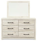 Cambeck King Panel Bed with 2 Storage Drawers with Mirrored Dresser Rent Wise Rent To Own Jacksonville, Florida