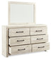 Cambeck King Panel Bed with 2 Storage Drawers with Mirrored Dresser and Nightstand Rent Wise Rent To Own Jacksonville, Florida