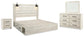 Cambeck King Panel Bed with 2 Storage Drawers with Mirrored Dresser and Nightstand Rent Wise Rent To Own Jacksonville, Florida