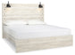 Cambeck King Panel Bed with Mirrored Dresser and Nightstand Rent Wise Rent To Own Jacksonville, Florida