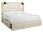 Cambeck Queen Panel Bed with 2 Storage Drawers with Mirrored Dresser Rent Wise Rent To Own Jacksonville, Florida