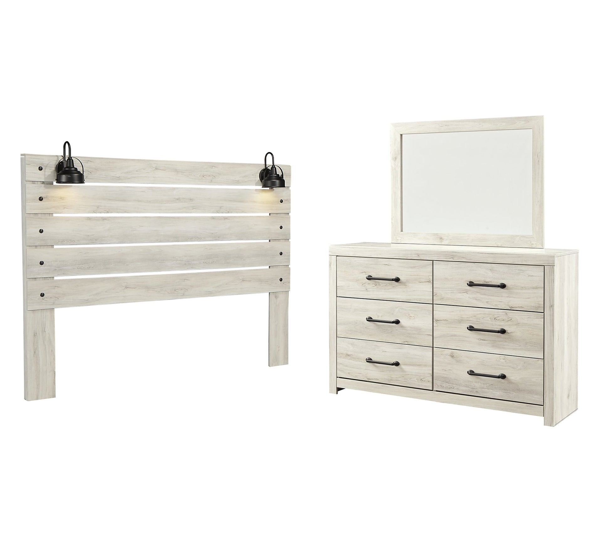 Cambeck Queen Panel Headboard with Mirrored Dresser Rent Wise Rent To Own Jacksonville, Florida