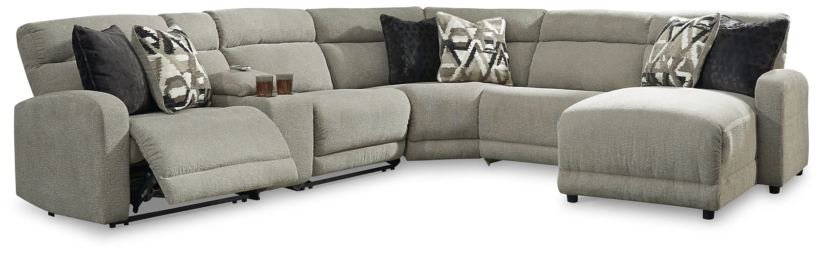 Colleyville 6-Piece Power Reclining Sectional with Chaise Rent Wise Rent To Own Jacksonville, Florida