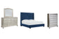 Coralayne California King Upholstered Bed with Mirrored Dresser and Chest Rent Wise Rent To Own Jacksonville, Florida
