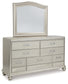 Coralayne Full Upholstered Bed with Mirrored Dresser Rent Wise Rent To Own Jacksonville, Florida
