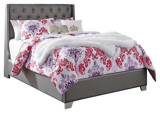 Coralayne Full Upholstered Bed with Mirrored Dresser and Chest Rent Wise Rent To Own Jacksonville, Florida