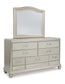 Coralayne Queen Upholstered Bed with Mirrored Dresser Rent Wise Rent To Own Jacksonville, Florida