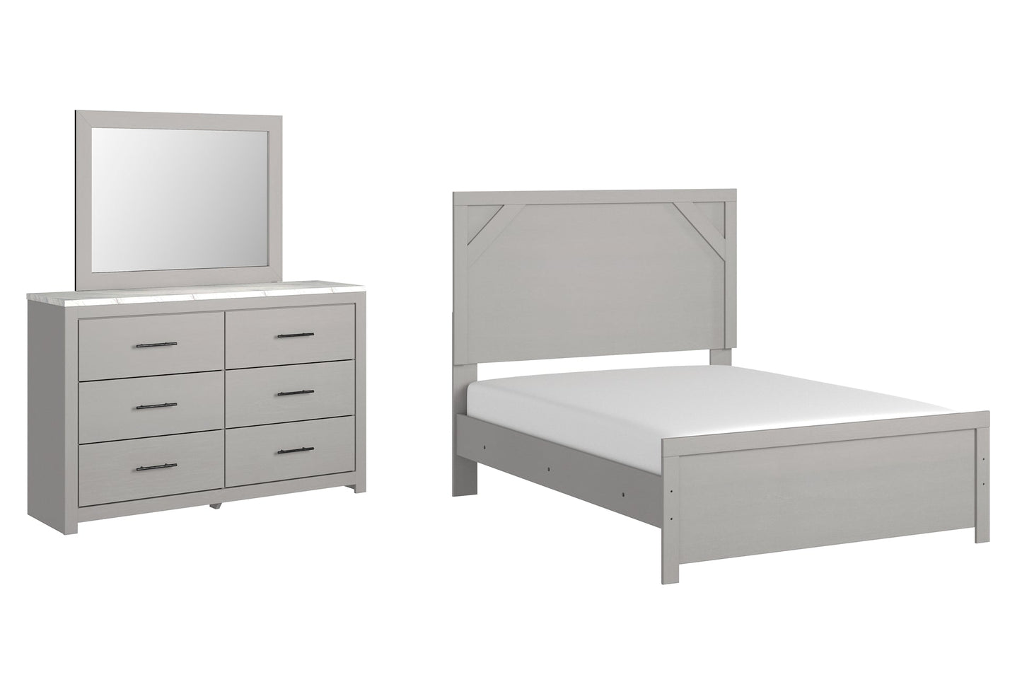 Cottonburg Full Panel Bed with Mirrored Dresser Rent Wise Rent To Own Jacksonville, Florida