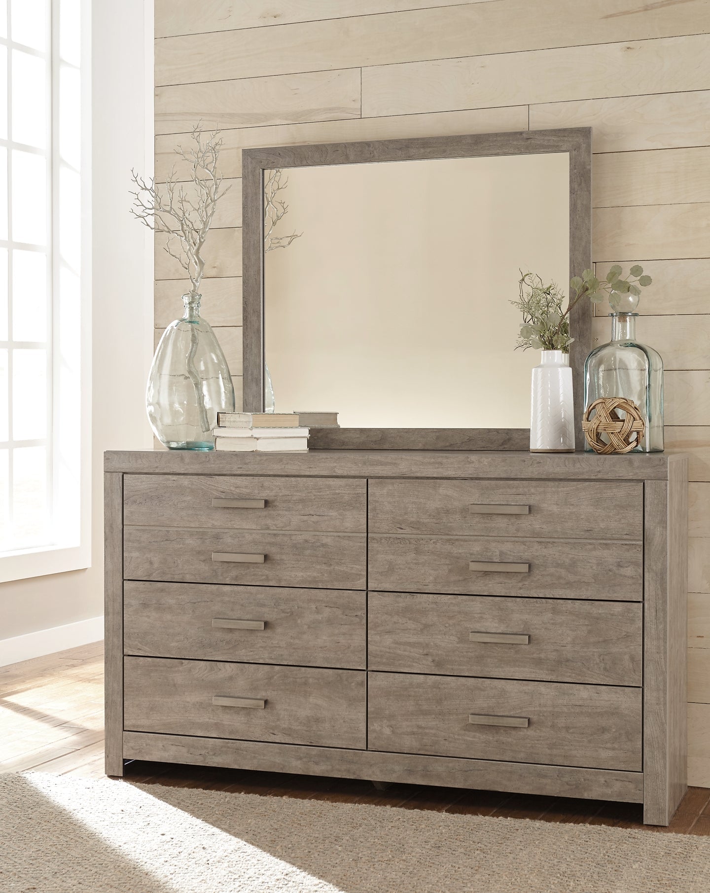 Culverbach Full Panel Bed with Mirrored Dresser Rent Wise Rent To Own Jacksonville, Florida