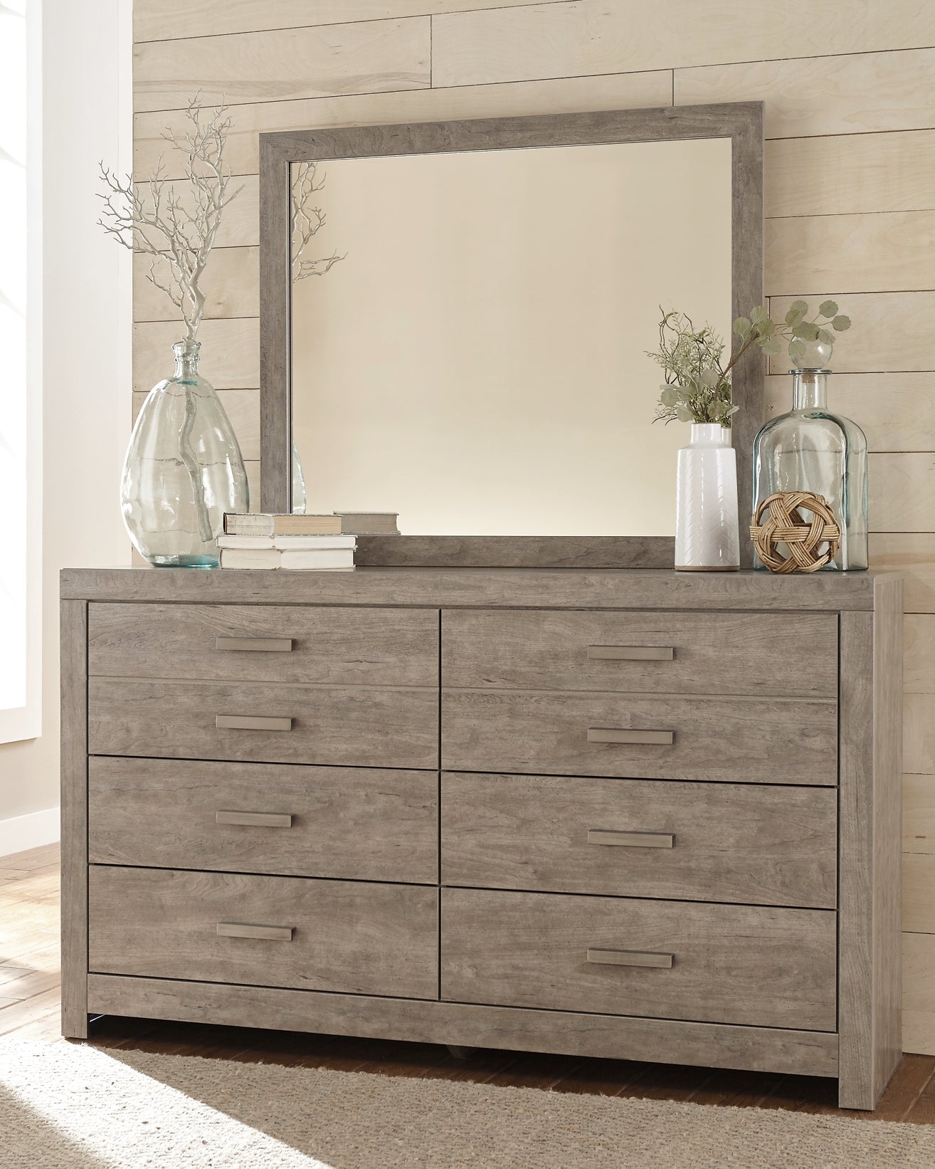 Culverbach Queen Panel Bed with Mirrored Dresser, Chest and Nightstand Rent Wise Rent To Own Jacksonville, Florida