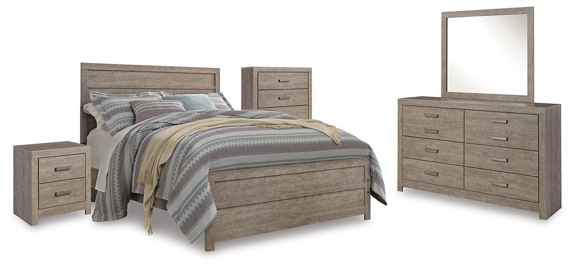 Culverbach Queen Panel Bed with Mirrored Dresser, Chest and Nightstand Rent Wise Rent To Own Jacksonville, Florida