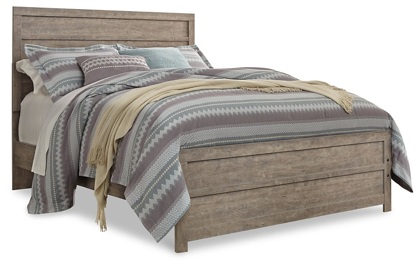 Culverbach Queen Panel Bed with Mirrored Dresser and 2 Nightstands Rent Wise Rent To Own Jacksonville, Florida