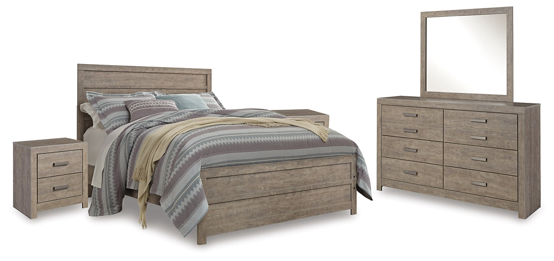 Culverbach Queen Panel Bed with Mirrored Dresser and 2 Nightstands Rent Wise Rent To Own Jacksonville, Florida
