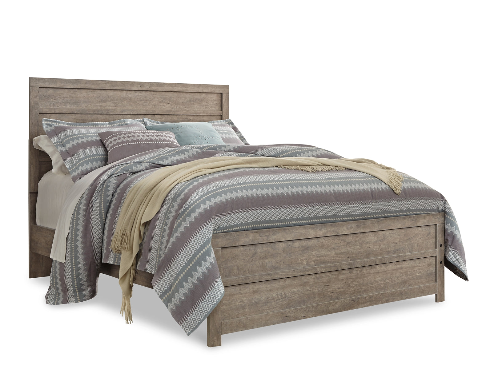 Culverbach Queen Panel Bed with Mirrored Dresser and Chest Rent Wise Rent To Own Jacksonville, Florida