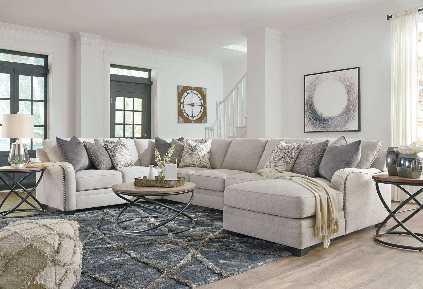 Dellara 5-Piece Sectional with Chaise Rent Wise Rent To Own Jacksonville, Florida
