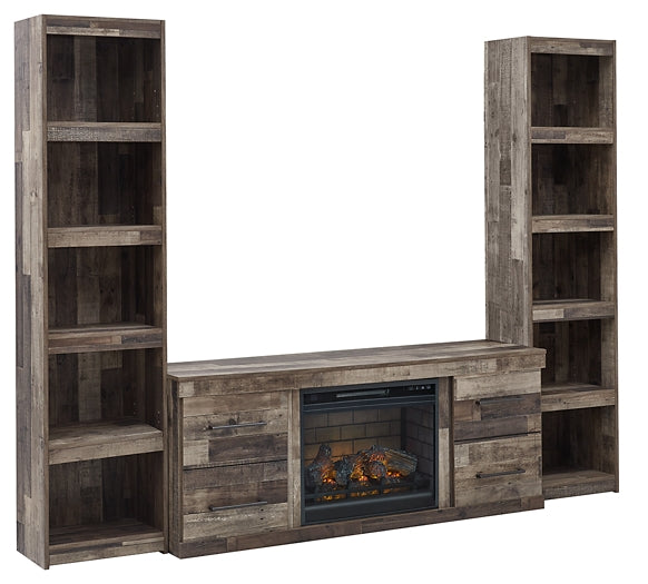 Derekson 3-Piece Entertainment Center with Electric Fireplace Rent Wise Rent To Own Jacksonville, Florida