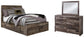 Derekson Full Panel Bed with 6 Storage Drawers with Mirrored Dresser Rent Wise Rent To Own Jacksonville, Florida