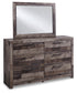 Derekson Full Panel Headboard with Mirrored Dresser, Chest and 2 Nightstands Rent Wise Rent To Own Jacksonville, Florida