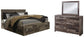 Derekson King Panel Bed with 4 Storage Drawers with Mirrored Dresser Rent Wise Rent To Own Jacksonville, Florida